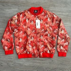 JOGAL STYLE red zip up sweater jacket